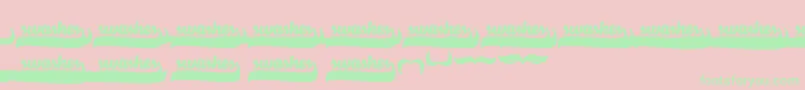 Fonte VelvetHeartSwashes – fontes verdes em um fundo rosa