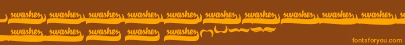 VelvetHeartSwashes Font – Orange Fonts on Brown Background