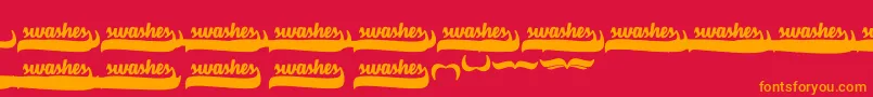 VelvetHeartSwashes Font – Orange Fonts on Red Background