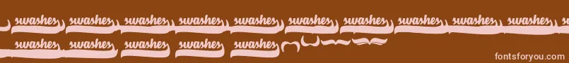VelvetHeartSwashes Font – Pink Fonts on Brown Background