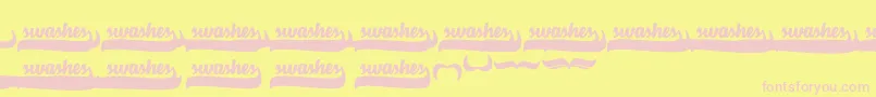 VelvetHeartSwashes Font – Pink Fonts on Yellow Background