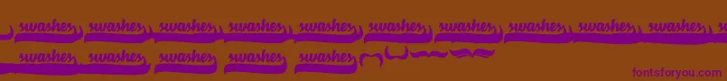 VelvetHeartSwashes-Schriftart – Violette Schriften auf braunem Hintergrund