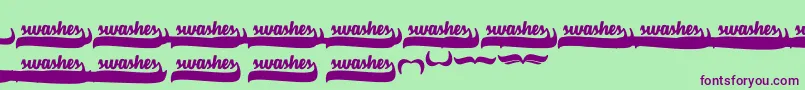 Шрифт VelvetHeartSwashes – фиолетовые шрифты на зелёном фоне