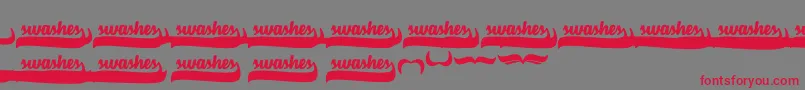 フォントVelvetHeartSwashes – 赤い文字の灰色の背景