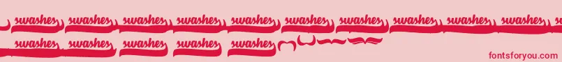 VelvetHeartSwashes Font – Red Fonts on Pink Background