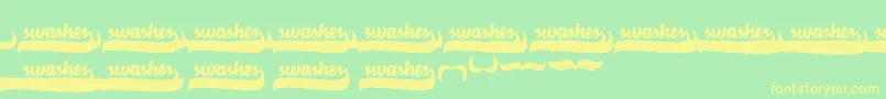 Шрифт VelvetHeartSwashes – жёлтые шрифты на зелёном фоне