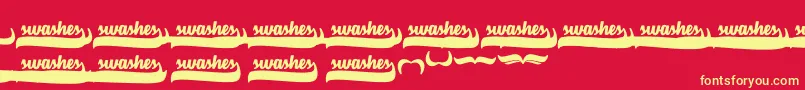 fuente VelvetHeartSwashes – Fuentes Amarillas Sobre Fondo Rojo