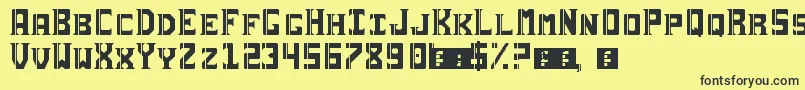 Fonte Sai19Serif – fontes pretas em um fundo amarelo