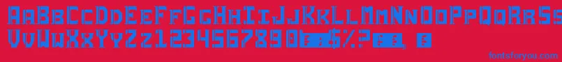 Sai19Serif Font – Blue Fonts on Red Background