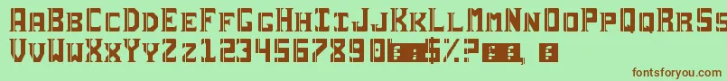 Fonte Sai19Serif – fontes marrons em um fundo verde