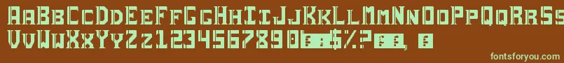 Fonte Sai19Serif – fontes verdes em um fundo marrom