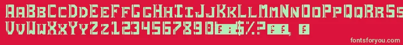 Sai19Serif Font – Green Fonts on Red Background