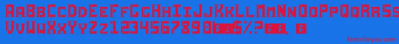 Sai19Serif Font – Red Fonts on Blue Background