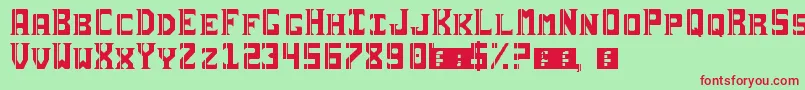 Sai19Serif Font – Red Fonts on Green Background