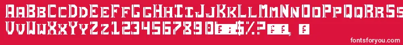 Fonte Sai19Serif – fontes brancas em um fundo vermelho