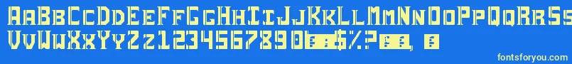 Fonte Sai19Serif – fontes amarelas em um fundo azul