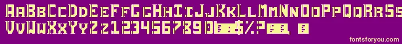 Sai19Serif Font – Yellow Fonts on Purple Background