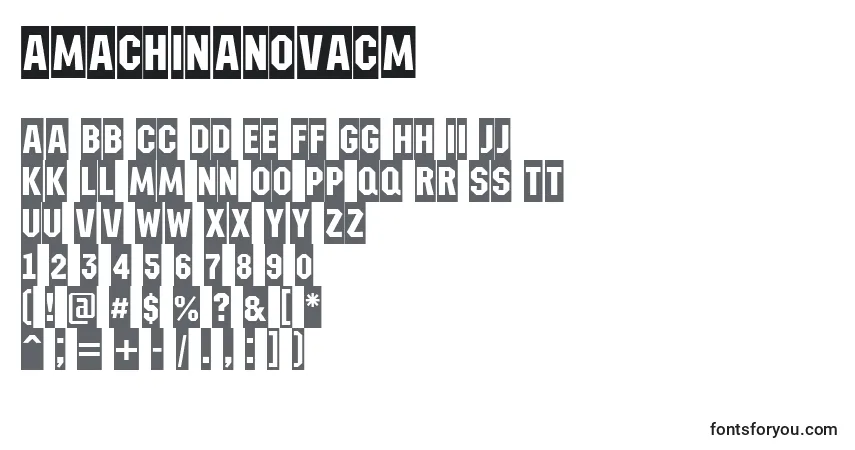 Шрифт AMachinanovacm – алфавит, цифры, специальные символы