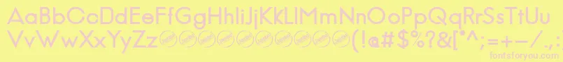 JambeticaBold-fontti – vaaleanpunaiset fontit keltaisella taustalla