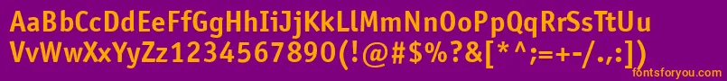 OfficinasansbttBold Font – Orange Fonts on Purple Background