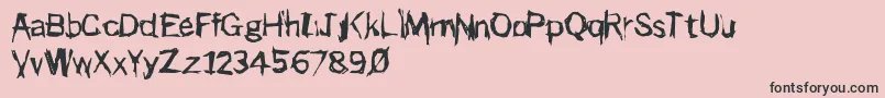Police Punker – polices noires sur fond rose