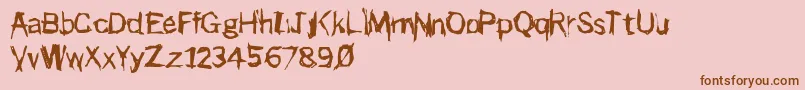 Czcionka Punker – brązowe czcionki na różowym tle