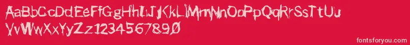 フォントPunker – 赤い背景にピンクのフォント