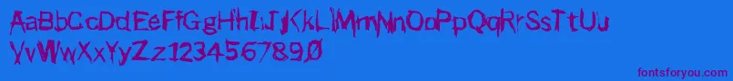 Punker-Schriftart – Violette Schriften auf blauem Hintergrund