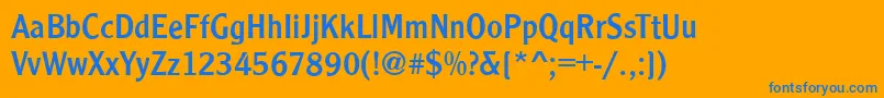 CleargothicRegular Font – Blue Fonts on Orange Background