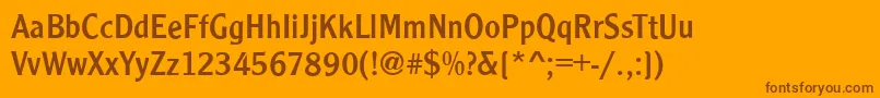 CleargothicRegular-Schriftart – Braune Schriften auf orangefarbenem Hintergrund
