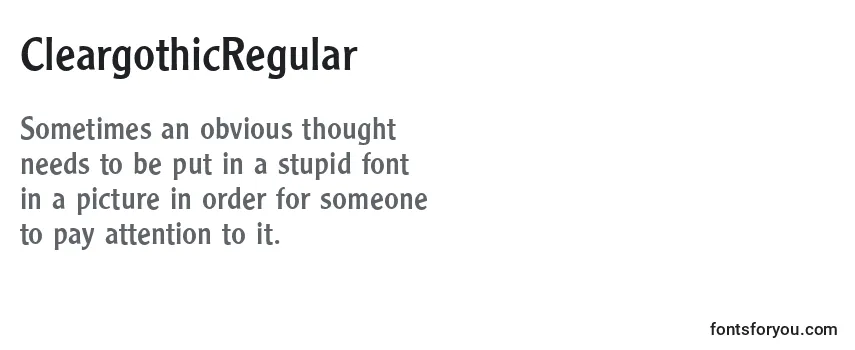 Review of the CleargothicRegular Font