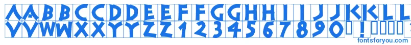 Classicapsbrickblack-fontti – siniset fontit valkoisella taustalla