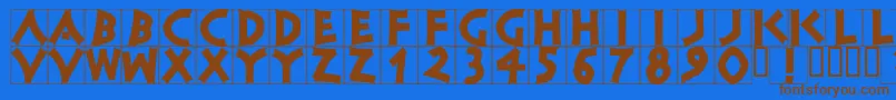Classicapsbrickblack Font – Brown Fonts on Blue Background
