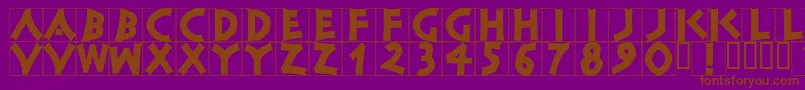 Fonte Classicapsbrickblack – fontes marrons em um fundo roxo