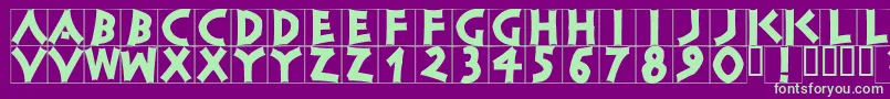 Classicapsbrickblack Font – Green Fonts on Purple Background