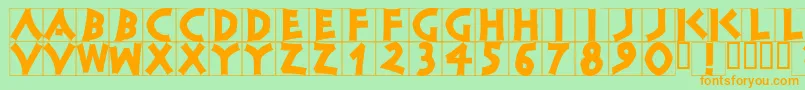 Classicapsbrickblack Font – Orange Fonts on Green Background