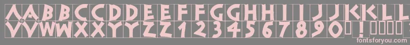 フォントClassicapsbrickblack – 灰色の背景にピンクのフォント
