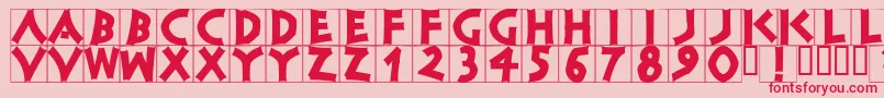 フォントClassicapsbrickblack – ピンクの背景に赤い文字