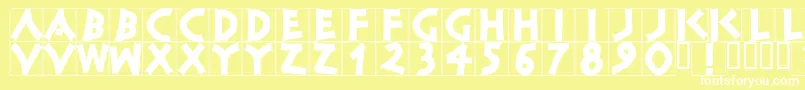 Classicapsbrickblack Font – White Fonts on Yellow Background