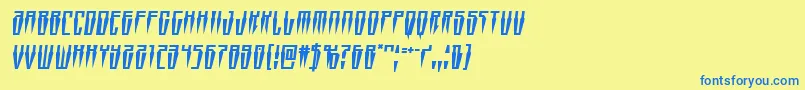 Swordtoothsemital Font – Blue Fonts on Yellow Background
