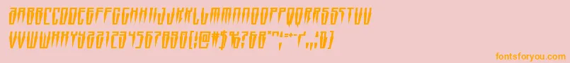 Swordtoothsemital-Schriftart – Orangefarbene Schriften auf rosa Hintergrund