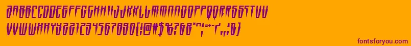 Swordtoothsemital Font – Purple Fonts on Orange Background