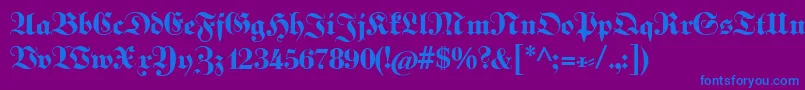 Fettekabinettfraktur Font – Blue Fonts on Purple Background