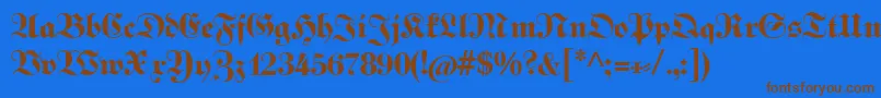 Fettekabinettfraktur Font – Brown Fonts on Blue Background