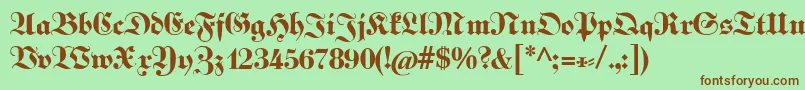 Fettekabinettfraktur Font – Brown Fonts on Green Background