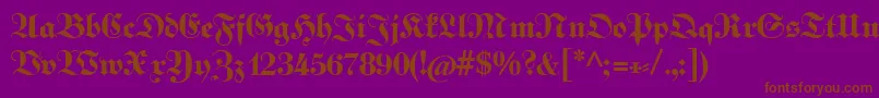 Fettekabinettfraktur Font – Brown Fonts on Purple Background