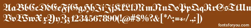 fuente Fettekabinettfraktur – Fuentes Blancas Sobre Fondo Marrón