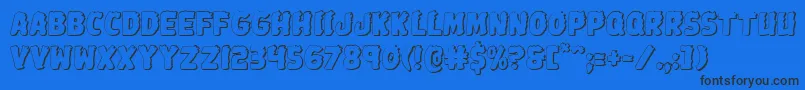 Шрифт Johnnytorch3D – чёрные шрифты на синем фоне