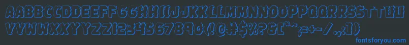 フォントJohnnytorch3D – 黒い背景に青い文字
