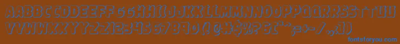 フォントJohnnytorch3D – 茶色の背景に青い文字